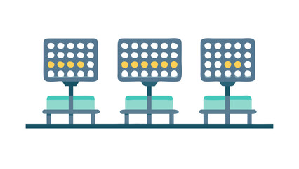 Three stage lights on stands © Devili