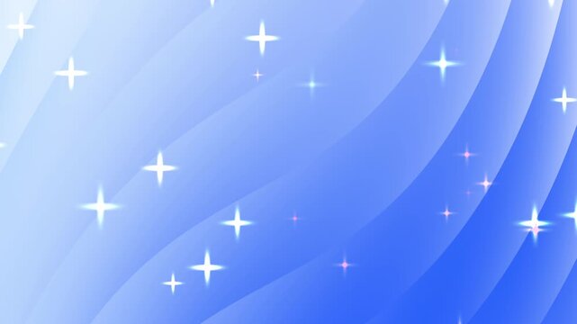 Bright white sparkling star shapes on soft white blue gradient curves. Perfect for backgrounds, posters, invitations, and abstract design projects.