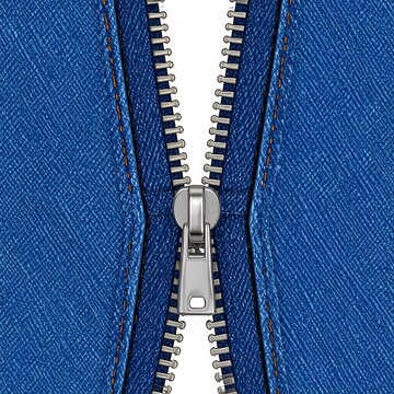 Close-up of a denim zipper