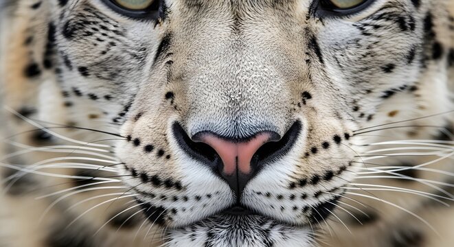 Intense macro portrait of a majestic spotted leopard face