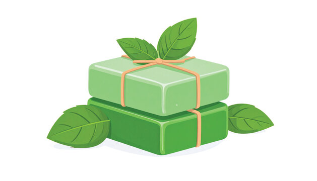 Wrapped Green Soap Bar Product.