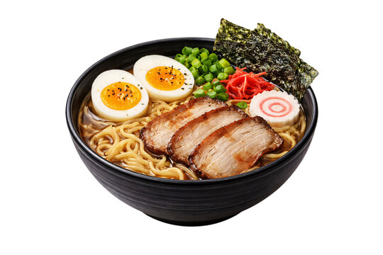 Savory ramen bowl with pork png transparent