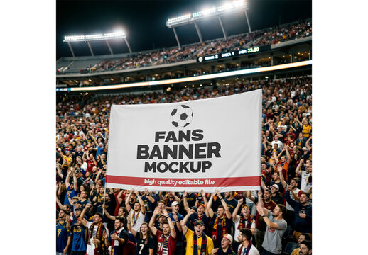 Football Fans Banner Mockup Design for Print Media and Digital Marketing