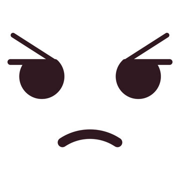 Simple frowning emoticon face