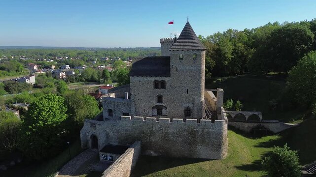 Castle in będzie aerial shits in spring