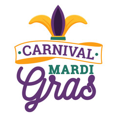 Carnival mardi gras jester hat lettering © Vexels