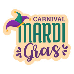 Carnival mardi gras lettering sticker © Vexels