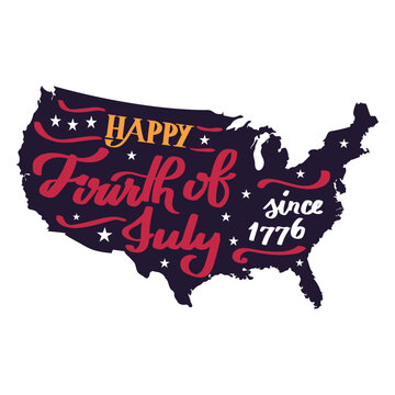 Happy fourth of july since 1776 country map sticker