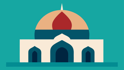 Illustration of a building with dome roof © ruposhi