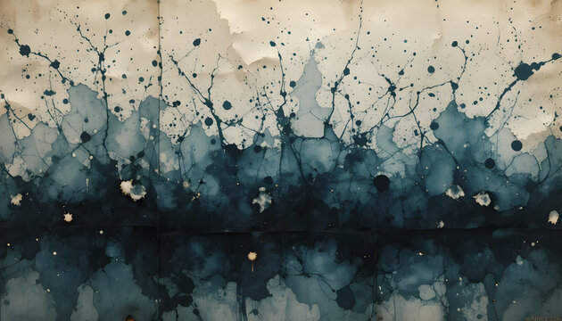 old paper with splashed ink