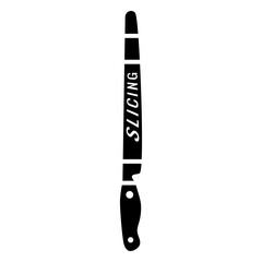 Naklejka premium Knife blade edge slicing silhouette