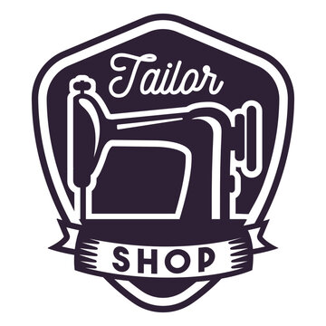 Tailor shop sewing machine needle badge sticker