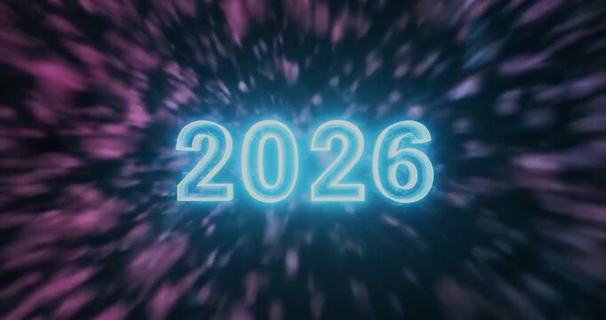 New Year Transition 2025 2026 Neon Effect.