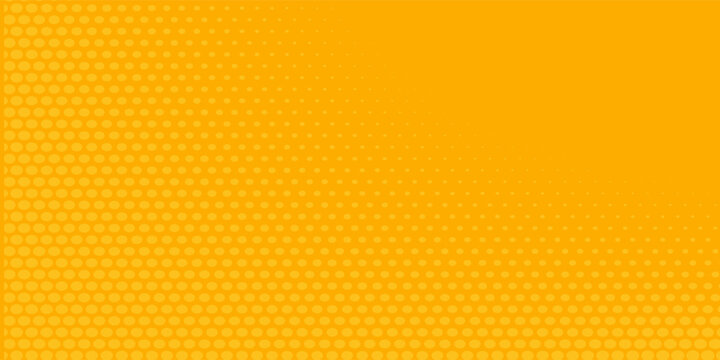 Yellow orange halftone pattern. Retro comic gradient background. Square pixilated dot cartoon texture.vector Eps10.