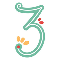 Obraz premium Mexican style number three lettering