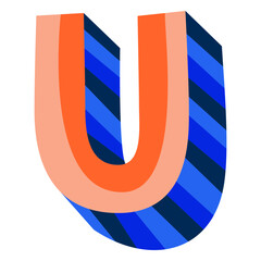Colorful 3d letter u © Vexels