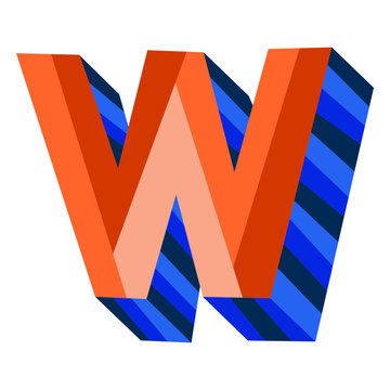 Colorful 3d letter w