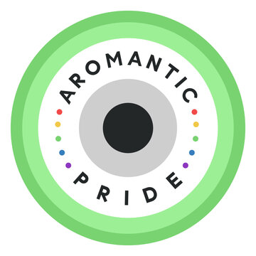 Aromantic pride badge