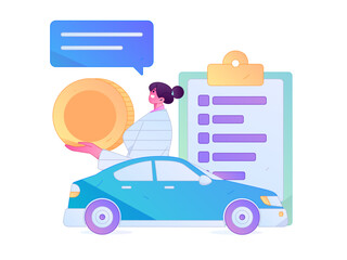 Buy insurance for car flat character vector concept operation illustration  © Lyn Lee
