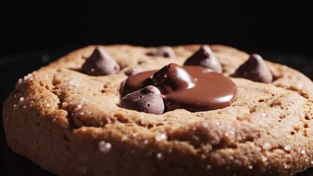 Close-up Chocolate Cookie on Dark Surfaces