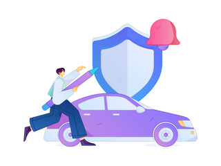 Buy insurance for car flat character vector concept operation illustration  © Lyn Lee
