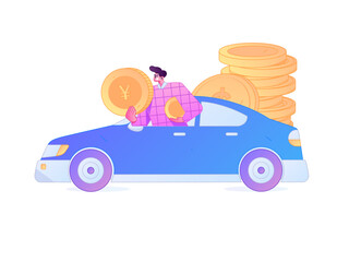 Buy insurance for car flat character vector concept operation illustration  © Lyn Lee