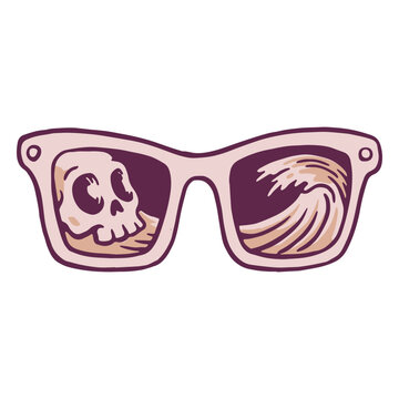 Lenses with skull reflection
