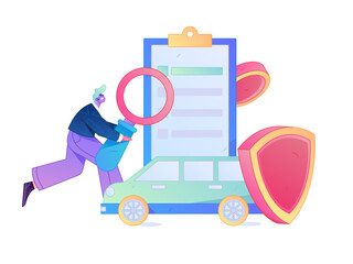 Buy insurance for car flat character vector concept operation illustration  © Lyn Lee