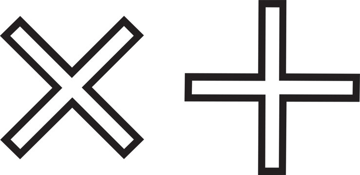 Close, cross, plus icon