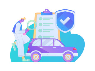 Buy insurance for car flat character vector concept operation illustration  © Lyn Lee