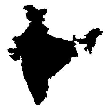 Stylized silhouette of india map design