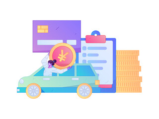Buy insurance for car flat character vector concept operation illustration  © Lyn Lee