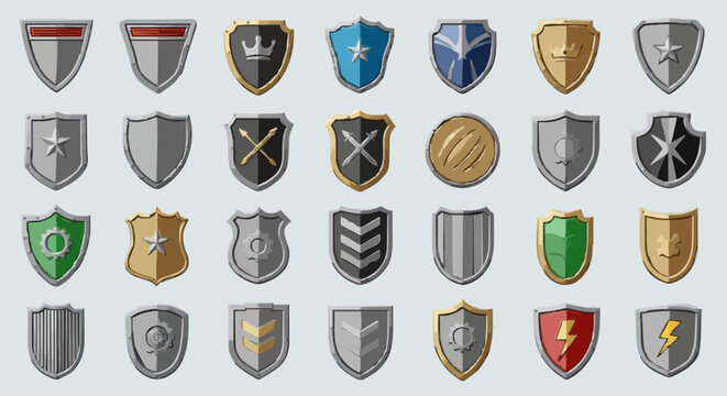 Shield icons set. Protect shield vector