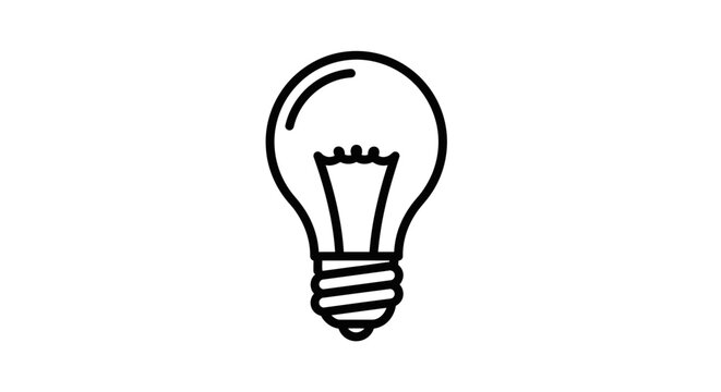 Light bulb icon with unique trapezoid filament structure.