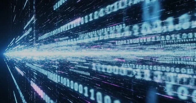 Digital data code streaming fast online.