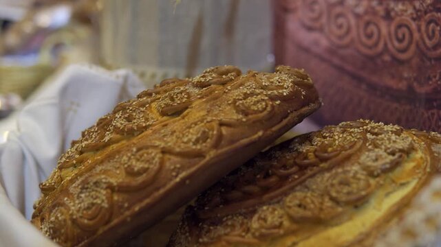 Traditional greek easter sweet bread tsoureki