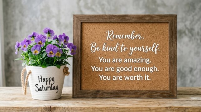 Happy Saturday Reminder: Be Kind to Yourself, You Are Amazing, Good Enough, Worth It