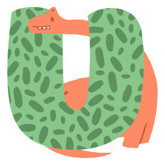 Letter u with a dinosaur on it © Vexels