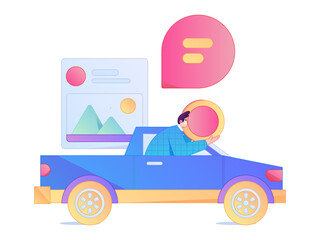 Buy insurance for car flat character vector concept operation illustration  © Lyn Lee