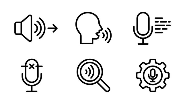 Voice control icon set for digital interface