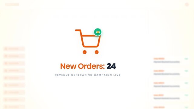 E-Commerce Dashboard Showing Growing Order Count