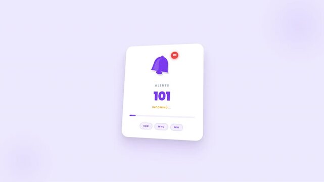 Isometric Notification Bell Counting System Alerts