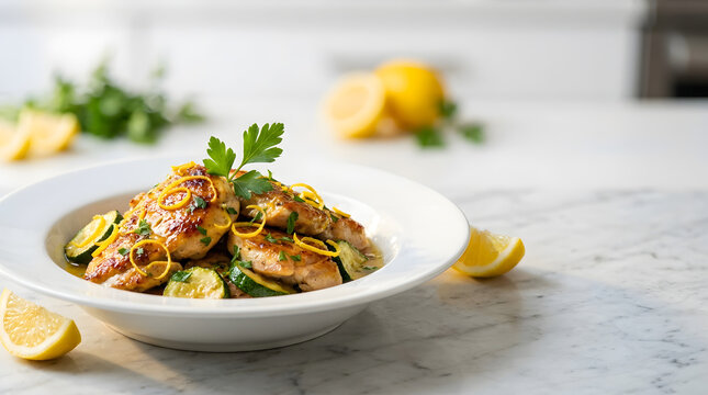Golden Chicken and Turkey Bites in Lemon Glaze