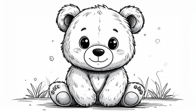 Adorable cartoon bear cub