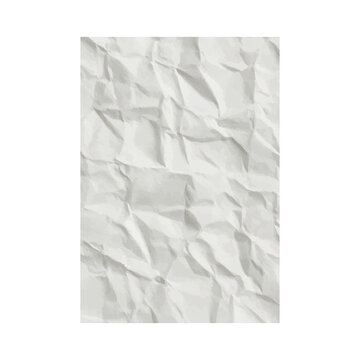 Crumpled White Paper Texture Sheet, Wrinkled Creased Blank Page Background for Vintage Design