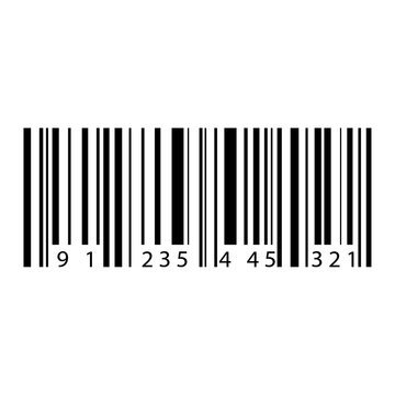 Product Barcode with Numbers, Black EAN Striped Code with Bottom Digits for Retail Packaging Scanning