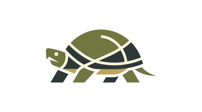 Green Turtle Shell Animal Icon Graphic.