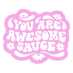 Naklejka premium Back to school awesome sauce cut out lettering