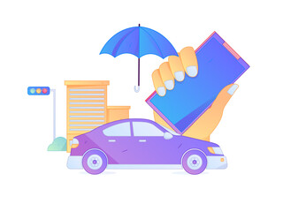 Buy insurance for car flat character vector concept operation illustration  © Lyn Lee