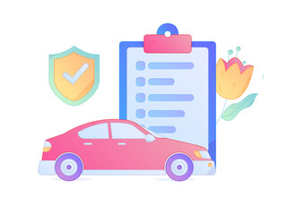 Buy insurance for car flat character vector concept operation illustration  © Lyn Lee